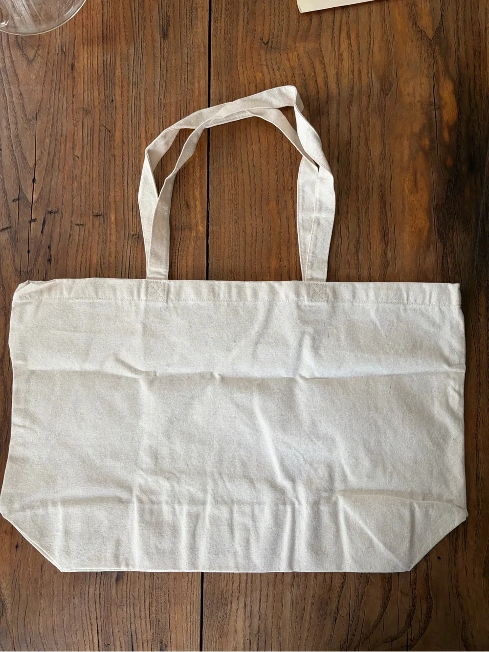 Sezane Cream Canvas Tote with Red Heart Motif